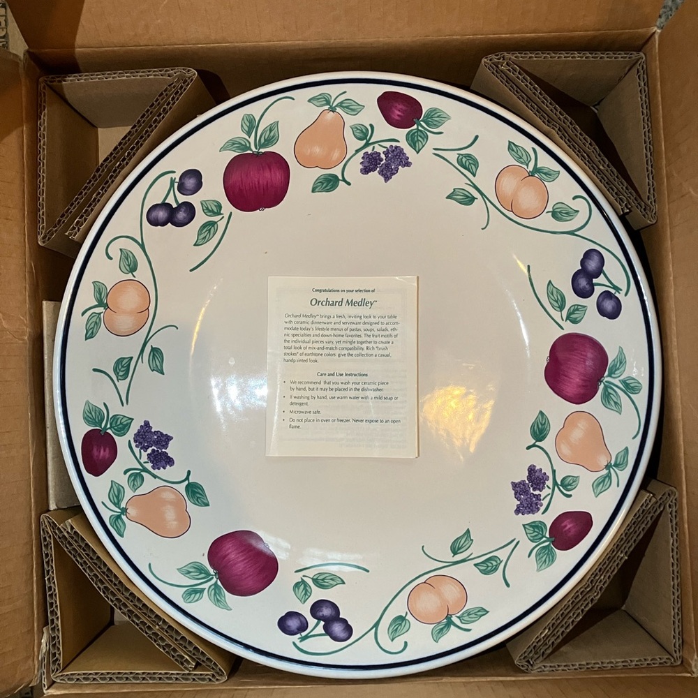 Vintage Princess House Orchard Medley Large Pasta Bowl